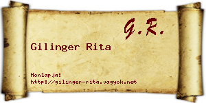 Gilinger Rita névjegykártya